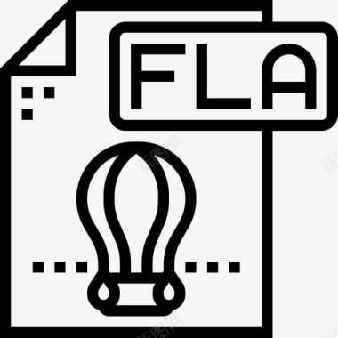 Fla文件类型3线性图标图标