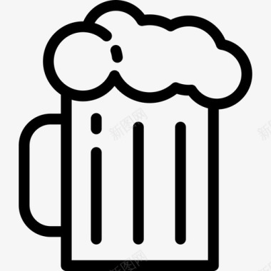 啤酒生日派对的偶像直系的图标图标