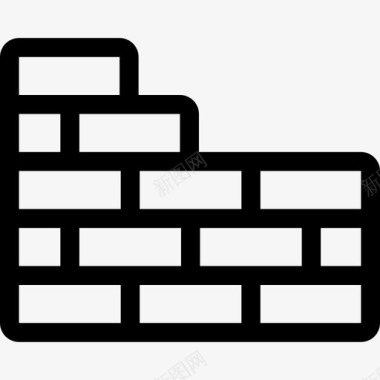 砖墙房地产图标轮廓图标