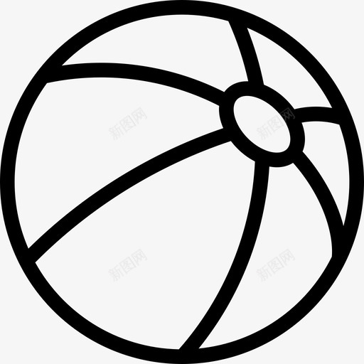沙滩球儿童元素3直线型图标svg_新图网 https://ixintu.com 儿童元素3 沙滩球 直线型
