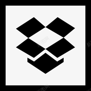 Dropbox社交媒体徽标集合线性图标图标
