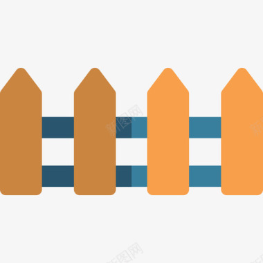 篱笆城市和建筑物色彩平淡图标图标