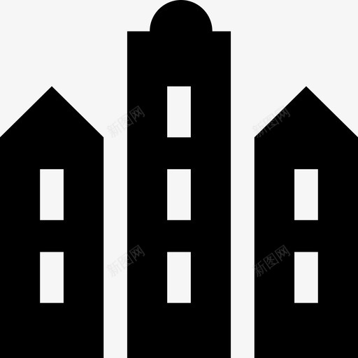 建筑实心城市元素填充图标svg_新图网 https://ixintu.com 填充 实心城市元素 建筑