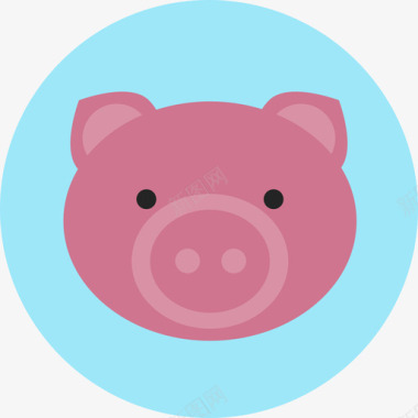 猪动物可爱的动物收藏图标图标