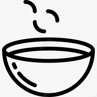 汤食品和餐厅直系图标图标