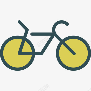 自行车活动线条颜色图标图标