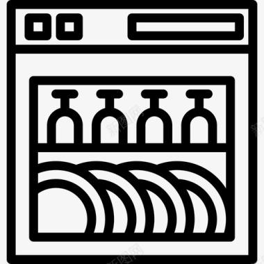 洗碗机家用直列式图标图标