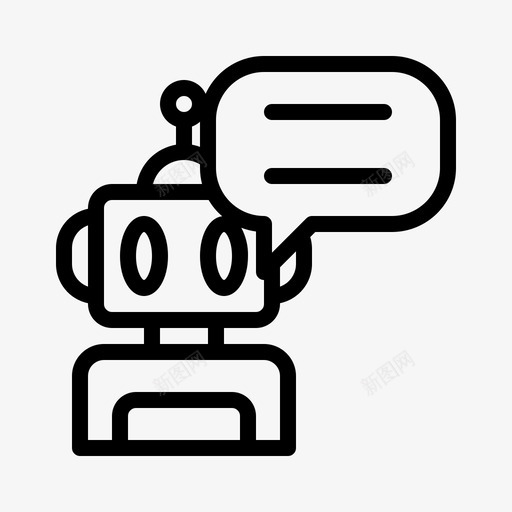 聊天机器人通讯客服图标svg_新图网 https://ixintu.com 人工智能人工智能 客服 机器人 聊天机器人 通讯