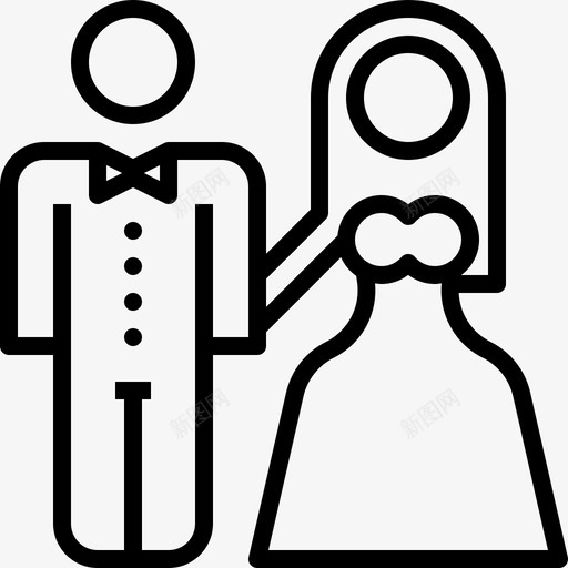 新婚夫妇婚礼图标收藏直系svg_新图网 https://ixintu.com 婚礼图标收藏 新婚夫妇 直系
