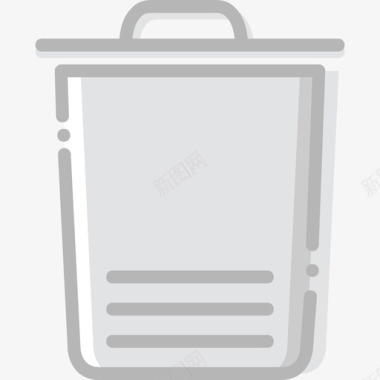 垃圾桶必需品2线性颜色图标图标