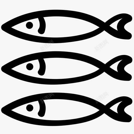 鱼文化食物图标svg_新图网 https://ixintu.com 文化 日本 食物 食物轮廓涂鸦 鱼