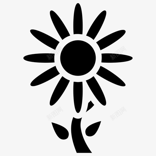 向日葵盛开的花花朵图标svg_新图网 https://ixintu.com 向日葵 太阳面花 盛开的花 自然和生命雕文图标 花朵