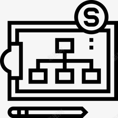 层次结构产品管理线性图标图标