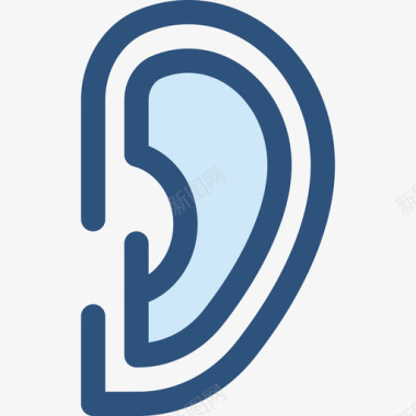 耳朵健康和医疗5蓝色图标图标