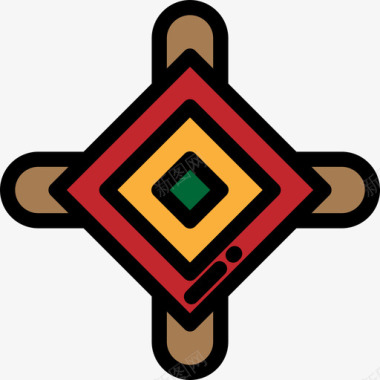 十字墨西哥元素6线形颜色图标图标