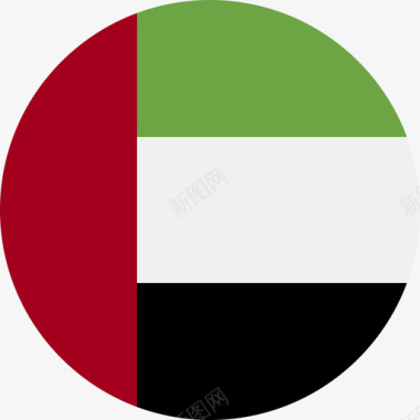 阿拉伯联合酋长国国旗圆形图标图标