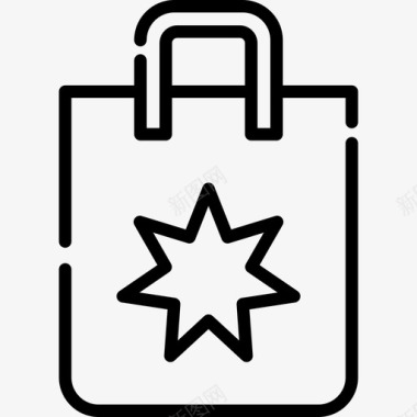 购物袋澳大利亚2线性图标图标