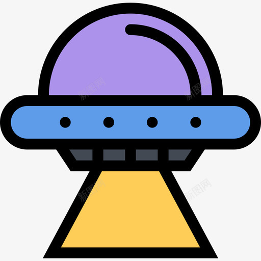 飞碟太空与科学2色彩图标svg_新图网 https://ixintu.com 太空与科学2 色彩 飞碟