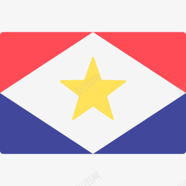 萨巴岛国际旗帜长方形图标图标