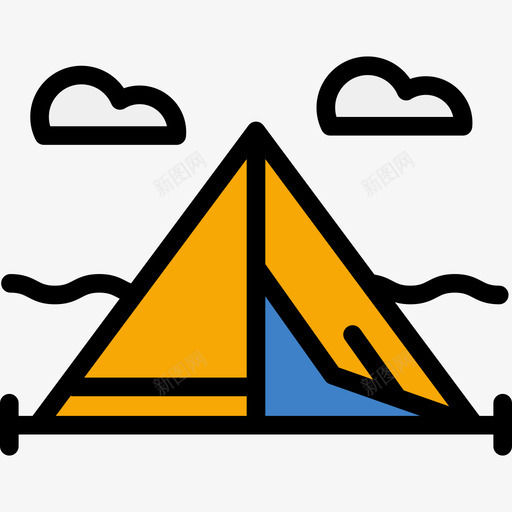 帐篷暑假颜色线条颜色图标svg_新图网 https://ixintu.com 帐篷 暑假颜色 线条颜色
