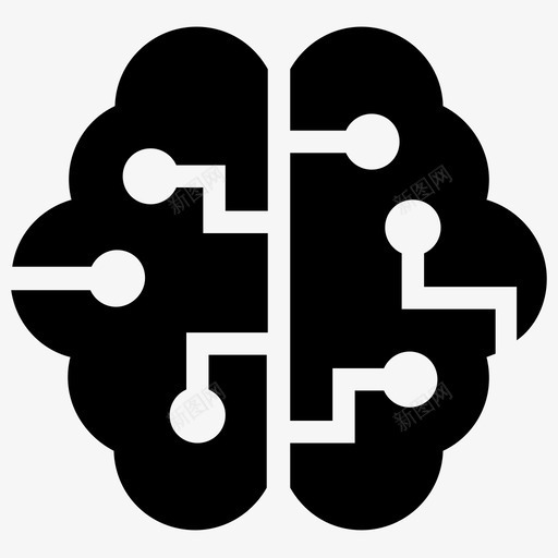 人工智能脑机人脑图标svg_新图网 https://ixintu.com 人工智能 人工智能字形图标 人脑 机器智能 脑机