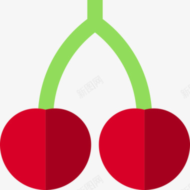 樱桃食品和餐厅套餐平板图标图标