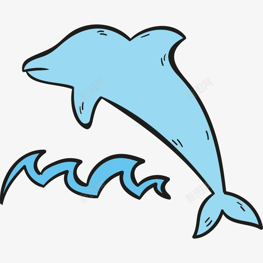 海豚夏日假期色彩图标svg_新图网 https://ixintu.com 夏日假期 海豚 色彩