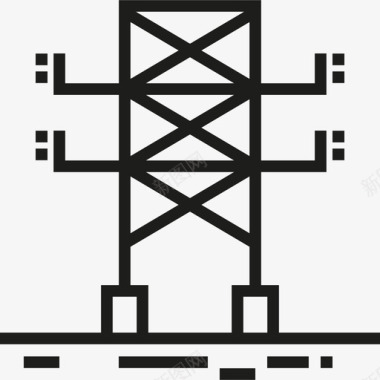 电气塔城市3线性图标图标