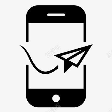 智能手机短信飞机图标图标