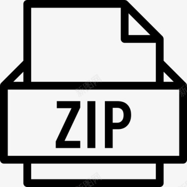 Zip文件格式线性图标图标