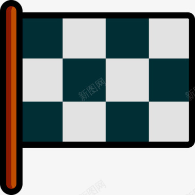 赛车运动装备3线性颜色图标图标