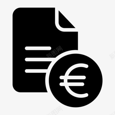 文件商业和金融欧元图标图标
