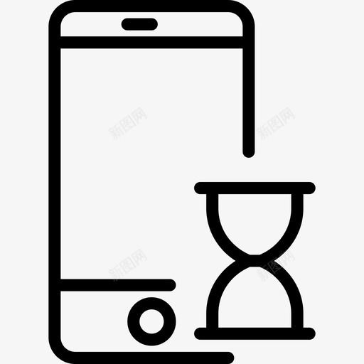 智能手机交互装置线性图标svg_新图网 https://ixintu.com 交互装置 智能手机 线性