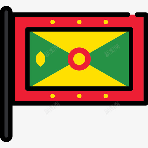 格林纳达旗帜收集2桅杆图标svg_新图网 https://ixintu.com 旗帜收集2 格林纳达 桅杆