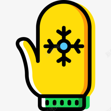 连指手套冬天黄色图标图标
