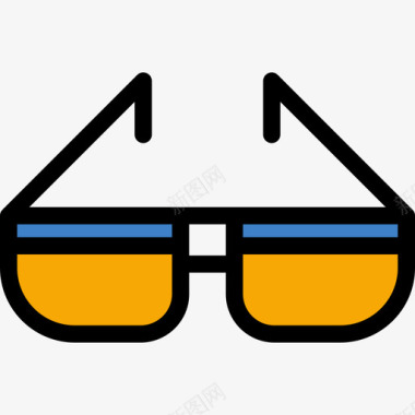 眼镜暑假颜色线条颜色图标图标
