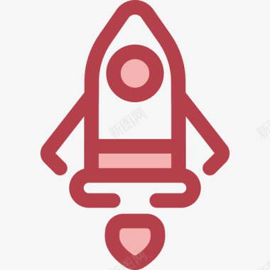 宇宙飞船红色图标图标