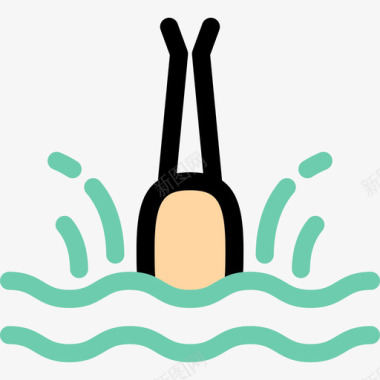 跳水运动运动元素图标图标