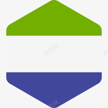 塞拉利昂国际旗帜2六边形图标图标