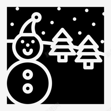 冬天圣诞节下雪图标图标