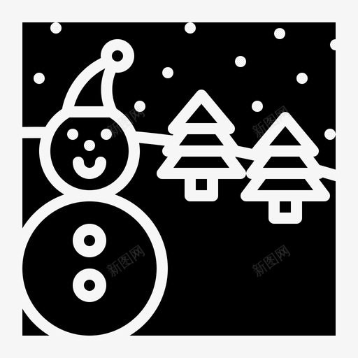 冬天圣诞节下雪图标svg_新图网 https://ixintu.com 下雪 冬天 圣诞节 天气晴朗 雪人
