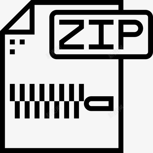 Zip文件类型3线性图标svg_新图网 https://ixintu.com Zip 文件类型3 线性