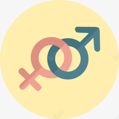 性别情人节圆扁图标图标