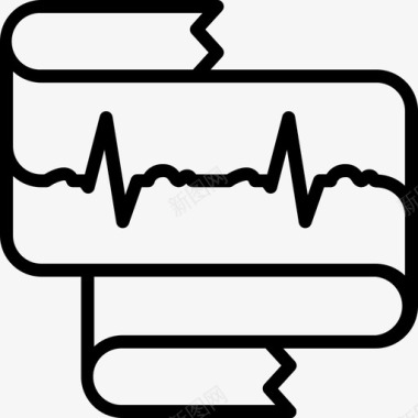 心脏病学心电图心跳图标图标