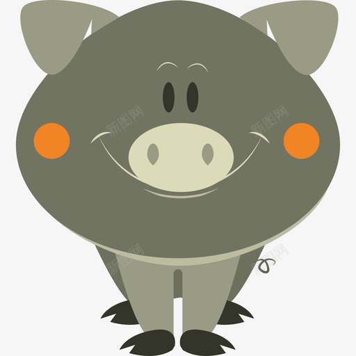 猪动物农场元素汇编图标svg_新图网 https://ixintu.com 农场元素汇编 动物 猪