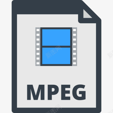 Mpeg文件类型2线性颜色图标图标