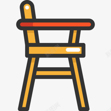 高脚椅儿童元素线性颜色图标图标