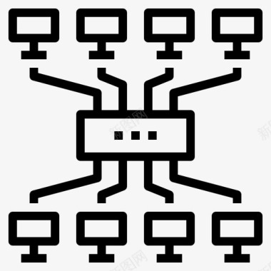 网络集线器计算机连接图标图标