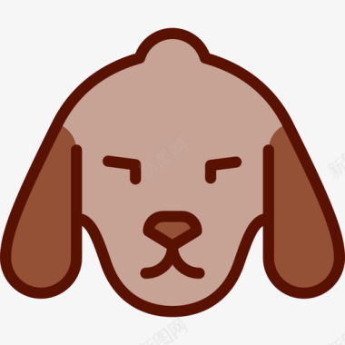 狗扁平宠物店线性颜色图标图标