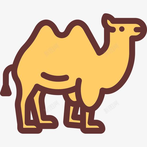 骆驼动物14线形颜色图标svg_新图网 https://ixintu.com 动物14 线形颜色 骆驼